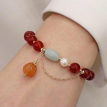 瑪瑙手鏈 超級轉運 水晶手鍊 開運手環 手鍊 手鐲 開運 旺財 招桃花 水晶瑪瑙手串 綠色 韓系 飾品 女 歐美流-玲瓏心飾 歷史價格詳細信息