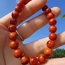 南紅九口料直切佛珠項鍊 漂亮乾淨無裂無質地細膩 歷史價格詳細信息