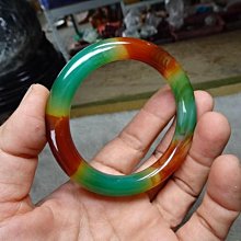 《藍晶寶石玉石特賣→〈手鐲系列〉→天然清透紅虎皮牛奶玉髓超厚寬版手鐲→W782 歷史價格詳細信息