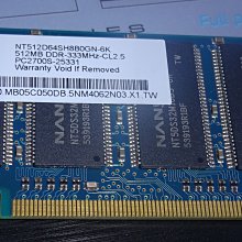 南亞 Nanya 512MB DDR2 667 記憶體 PC2-5300S-555-12-A2 筆電 筆記型電腦 良品 歷史價格詳細信息