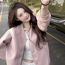 ～韓系    2022冬季新款仿羊羔毛寬鬆舖棉保暖棒球外套 歷史價格詳細信息