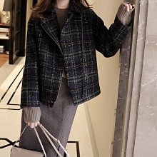 ＊有間衣飾＊2021秋季新品 小香黃色夾花格紋修身短外套 歷史價格詳細信息