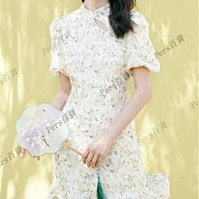 【熱賣精選】小個子簡約連衣裙女2021新款夏薄款法式初戀碎花裙泡泡袖收腰 歷史價格詳細信息