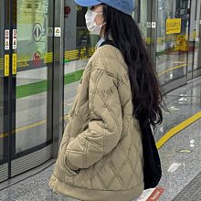 菱形格棒球服棉服女男短版ins港風韓版寬鬆冬季羽絨鋪棉外套-羊城故事 歷史價格詳細信息