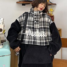 【熱賣精選】羊羔毛拼接粉色v領菱格棉衣棉服女冬設計感小眾夾棉加厚棉襖外套牛仔背心女 歷史價格詳細信息