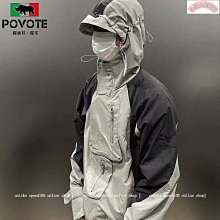 外套女國潮機能風巫師帽夾克男女厭世喪系高街情侶寬鬆拉鍊衝鋒衣-潮男服飾 歷史價格詳細信息