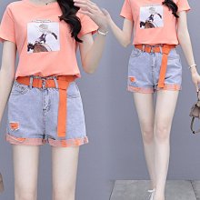 夏季新款時髦牛仔褲女撞色織帶大破洞全棉直筒闊腿長褲  高級感風 歷史價格詳細信息