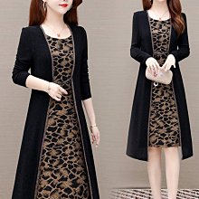 貴夫人中長款 媽媽裝 顯瘦洋裝女 春秋新款 韓版 長袖旗袍裙子~微微服飾 歷史價格詳細信息