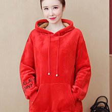 下殺-加絨加厚衛衣女2022秋冬季新款羊羔絨毛寬松大碼連帽拉鏈開衫 歷史價格詳細信息