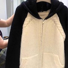 秋冬黑白拼色針織衫加厚幾何毛衣小眾設計打底衫套頭圓領毛線衣男--勁霸服飾 歷史價格詳細信息