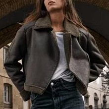 外套夾克歐美跨境外貿女裝亞馬遜秋冬新款翻領搖粒絨排扣開衫外套襯衣休閒時尚女裝 歷史價格詳細信息