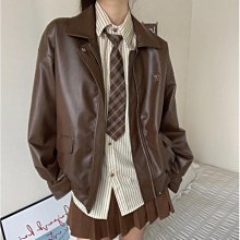 美式復古機車皮衣外套男vibe風棒球服vintage皮夾克男裝新款 歷史價格詳細信息