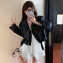 () 短版機車皮衣外套 復古夾克 皮外套 拉鍊皮衣外套 皮衣女 皮外套 外套女 皮衣外套 歷史價格詳細信息
