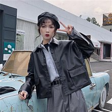 皮夾克女新韓版短機車服寬鬆pu學生休閒夾克 歷史價格詳細信息