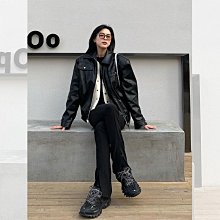 高級感翻領皮長袖皮衣外套女早氣質夾克上衣潮 歷史價格詳細信息