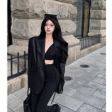 【皮夾克】【颯酷風】皮外套 防風外套 黑色pu皮衣新2024爆女秋冬機車服美式復古外套小眾皮夾克上衣 歷史價格詳細信息