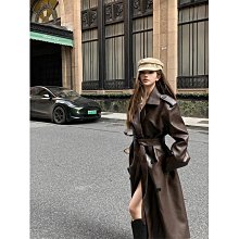 棕色皮衣外套女2024新秋季美式復古甜酷機車pu夾克 長版外套 歷史價格詳細信息