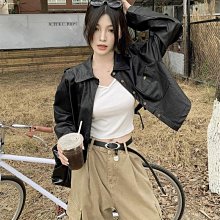 短款長袖機車皮衣外套褶皺碎花吊帶連衣裙女秋季2024新款時尚套裝 歷史價格詳細信息