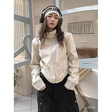 皮衣外套 美式複古短外套女 秋季新寬鬆百搭 皮衣小衆機車皮 夾克外套ins 歷史價格詳細信息
