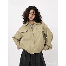 【皮夾克】【颯酷風】皮外套 防風外套 黑色pu皮衣新2024爆女秋冬機車服美式復古外套小眾皮夾克上衣 歷史價格詳細信息