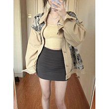 牛仔外套女學生2023春秋韓版新款寬松BF百搭大口袋中長款工裝上衣-格林賣場 歷史價格詳細信息