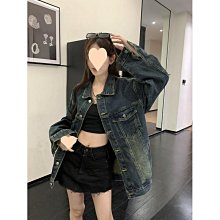 港風牛仔外套女pu皮拼接夾克2024秋新不規則皮衣短版上衣 歷史價格詳細信息