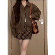 早秋短皮衣女 帥氣韓版皮夾克 皮外套 立領寬鬆顯瘦休閒機車服 韓系皮衣外套 翻領防風外套 女裝衣服 歷史價格詳細信息