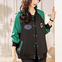 撞色棒球服外套女新款秋季設計感小眾寬鬆休閒學生上衣服女潮女性衣服外套女裝休閒服裝《AB09060》《購物趣》 歷史價格詳細信息