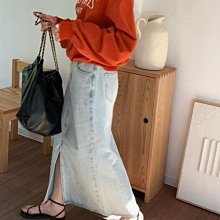 半身裙 韓版牛仔裙 春夏新款不規則開叉牛仔半身裙女大碼胖mm高腰顯瘦中長裙包臀長裙 歷史價格詳細信息