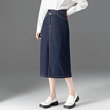 高腰牛仔半身裙女中長款新款春季復古a字顯瘦開叉包臀一步裙 歷史價格詳細信息