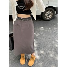 灰色高腰開叉直筒西裝半身裙女大碼春夏遮跨顯瘦a字中長款包臀裙-KBY科貝 歷史價格詳細信息