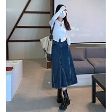 設計感牛仔半身裙女歐貨2024春夏新款高腰顯瘦開叉中長a字包臀裙 歷史價格詳細信息