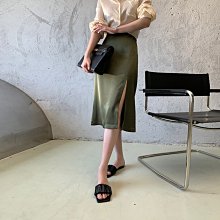 醋酸高腰綢緞面半身裙女夏冰絲法式開叉真絲中長包臀傘裙a字魚尾-KBY科貝 歷史價格詳細信息