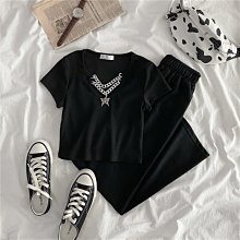 下殺-短裙時尚兩件套裝女學生新款夏季蝴蝶刺繡方領上衣+高腰半身裙子 歷史價格詳細信息