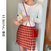 下殺-短裙夏季bm裙子新款新款開叉格子半身裙女高腰顯瘦包臀裙a字短裙 歷史價格詳細信息