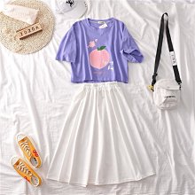 單套裝T恤 網紗半身紗裙套裝兩件套仙女裙2022新款中長款半身裙 歷史價格詳細信息