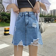 高腰破洞牛仔半身裙女春夏季新款超火A字裙百搭顯瘦學生短裙子XDY超夯 正品 活動 優惠 歷史價格詳細信息