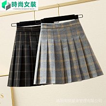 防走光格子半身裙女秋冬新款毛呢裙子不規則百搭A字緊身短裙 歷史價格詳細信息