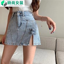 開叉牛仔半身裙 褲裙 短褲裙 夏季新款女裝 高腰辣妹短裙 設計感包臀裙 超短裙 帶短褲內襯褲裙 防走光裙子 短褲 性感 超短裙 歷史價格詳細信息