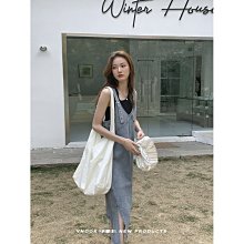 小眾設計感背帶褲女新款寬鬆顯瘦破洞吊帶牛仔褲休閒百搭闊腿褲子 歷史價格詳細信息