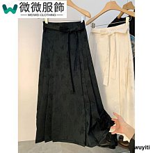 2024春季新款綁帶百褶半身裙女時尚復古百搭中長款馬面裙子a字裙~微微服飾 歷史價格詳細信息