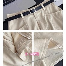 U mi春夏 熱銷復古工裝水洗半身裙 遮-胯休閒字裙MJW215 價格比較,價格查詢,歷史價格詳細信息