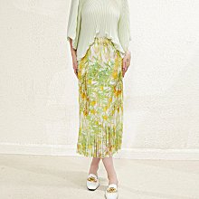 高檔三宅褶皺2024時尚氣質女裝釘珠拼色寬松遮肚褶皺裙 A字裙 過膝長裙A86922 歷史價格詳細信息
