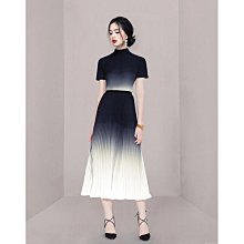 高檔三宅褶皺2024時尚氣質女裝釘珠拼色寬松遮肚褶皺裙 A字裙 過膝長裙A86922 歷史價格詳細信息
