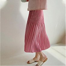 三宅風女裝 清新水墨印花 設計感褶皺半裙 松緊顯瘦直筒開叉高腰半身裙 A字裙 過膝長裙A68984 歷史價格詳細信息