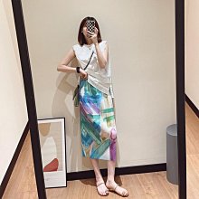 高腰顯瘦印花半身裙女裝春季新款中長款a字裙子Y 歷史價格詳細信息