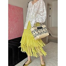 2024新款小眾設計金屬繩扣真皮編織托特包單肩手提大容量菜籃子包熱銷 明星大牌同款包包 歷史價格詳細信息