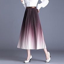 三宅風女裝 清新水墨印花 設計感褶皺半裙 松緊顯瘦直筒開叉高腰半身裙 A字裙 過膝長裙A68984 歷史價格詳細信息