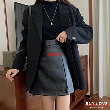 高腰A字裙短裙/前側開叉裙子兩款黑色季新款長裙半身裙女顯瘦西裝材質垂墜感窄裙包臀裙-伽美服飾 歷史價格詳細信息