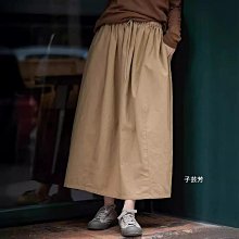 【子芸芳】23夏季純苧麻黑色A擺雙層半身長裙清涼飄逸繫帶半身長裙A字裙 歷史價格詳細信息